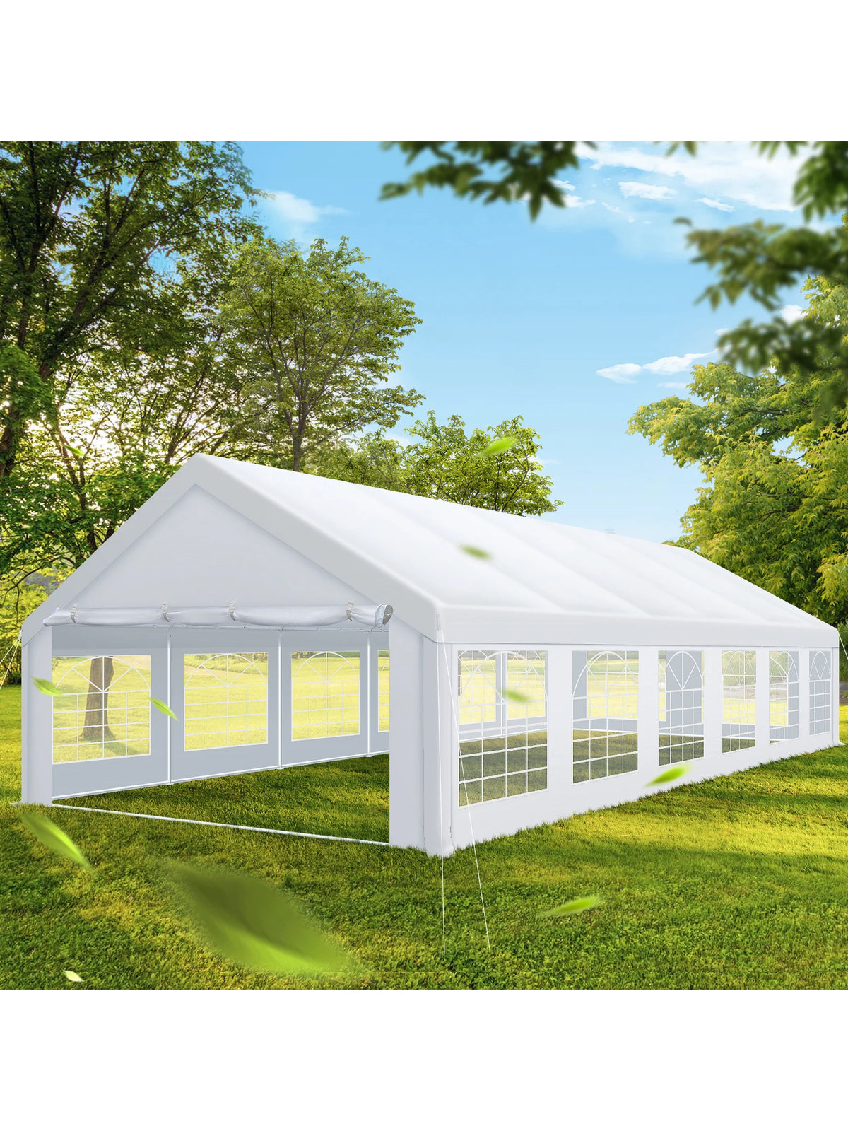 20x40FT Party Tent Heavy Duty Outdoor White Gazebo Event Shelter Wedding Canopy Tent for Parties Carport BBQ with Removable Sidewall Windows, Powder Coating (Better Than Galvanized)