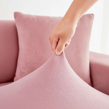 Customized 3-Seater Solid Modern Sofa Cover Elastic Stretch Slipcover Plush Material for Living Room Bedroom Patio