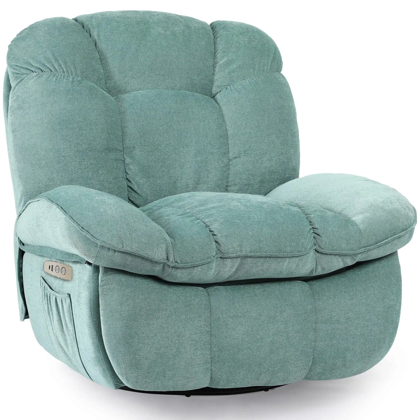 Electric massage and relaxation armchair in mint green, multi-piece airbag massage sofa, adjustable and swivel armchair