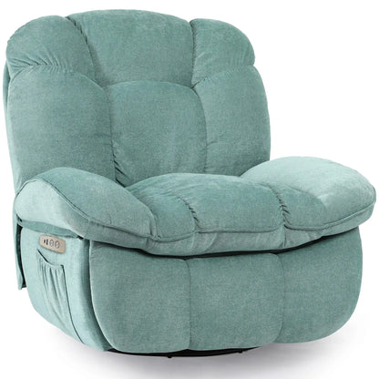 Electric massage and relaxation armchair in mint green, multi-piece airbag massage sofa, adjustable and swivel armchair