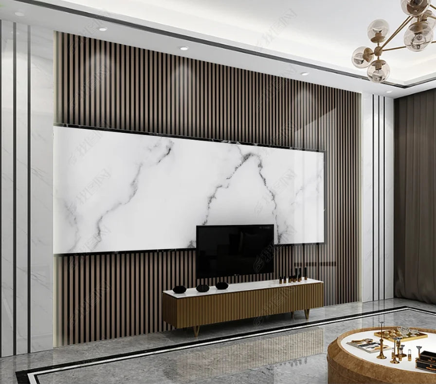 beibehang papel de parede Customized Nordic retro plant leaves, modern minimalist geometry, TV background wallpaper