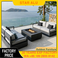 Hotel Outdoor Sofa Villa Aluminum Outdoor Sofa Set Resort Furniture Luxury Garden Furniture Patio Sofa with Coffee Table