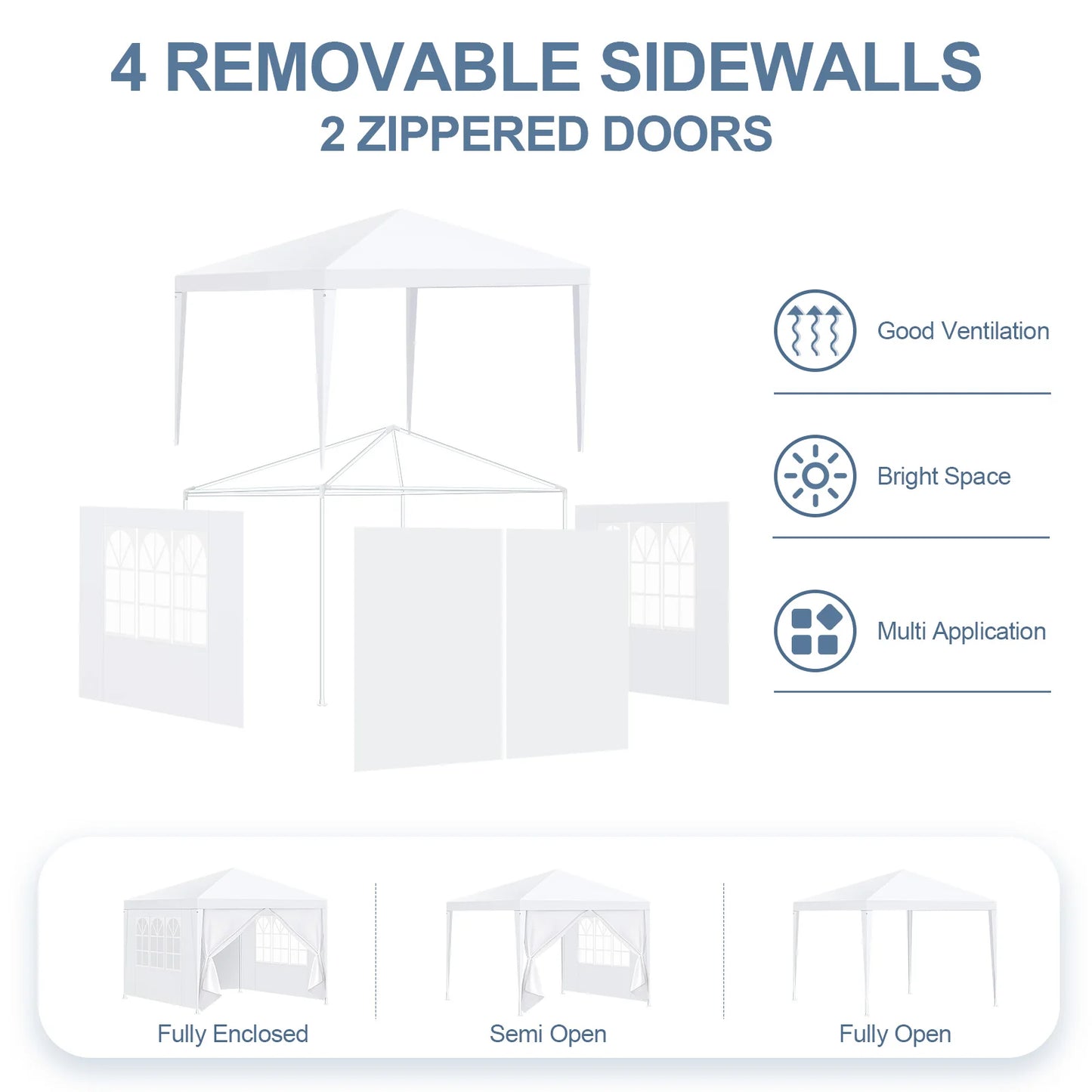 10x10/10x20/10x30 Party Tent Outdoor Canopy Tent with Removable Sidewalls, Waterproof Party Tents for Parties,Wedding Events,BBQ