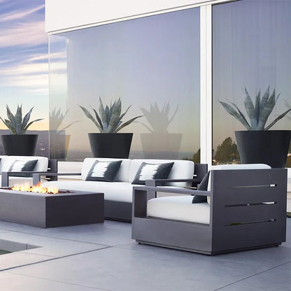 Hotel Outdoor Sofa Villa Aluminum Outdoor Sofa Set Resort Furniture Luxury Garden Furniture Patio Sofa with Coffee Table