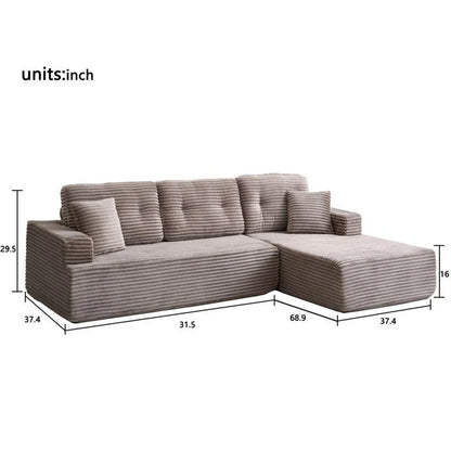Drop Shipping Adjustable Modern Apartment Villa Living Room Fabric Three Seat L-Shape Sponge Filled Pillow Back Sectional Sofa