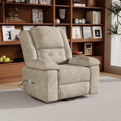 Electric heated Massage Armchair, Armchair Relaxation with reclinting function, vibrating Massage and heating, Gray