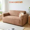 Customized 3-Seater Solid Modern Sofa Cover Elastic Stretch Slipcover Plush Material for Living Room Bedroom Patio