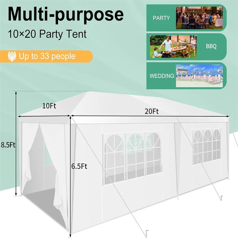10x10/10x20/10x30 Party Tent Outdoor Canopy Tent with Removable Sidewalls, Waterproof Party Tents for Parties,Wedding Events,BBQ