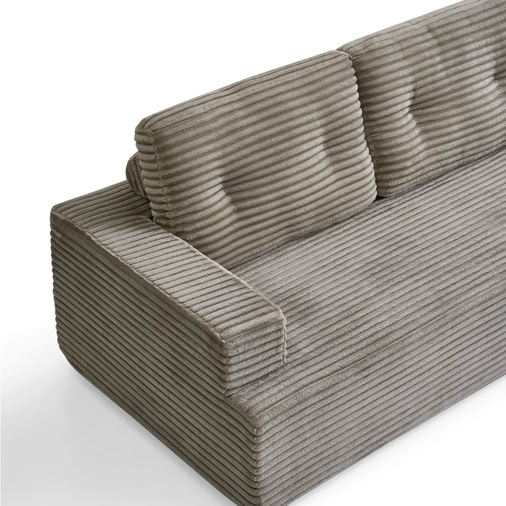 US Local Stock Modern L-Shaped Fabric Sponge-Filled Comfortable Sectional 3 Seater Chaise Sofa for Apartment/Villa Use-Hot
