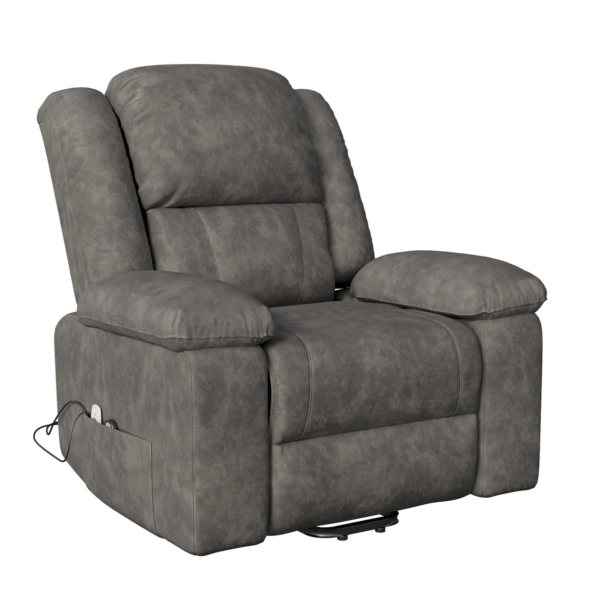 Superaly Electric Massage Chair with Massage & Heated Function,Footrest,Recliner Chair,Standable Armchair For Living Room,Grey
