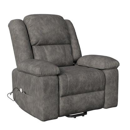 Superaly Electric Massage Chair with Massage & Heated Function,Footrest,Recliner Chair,Standable Armchair For Living Room,Grey