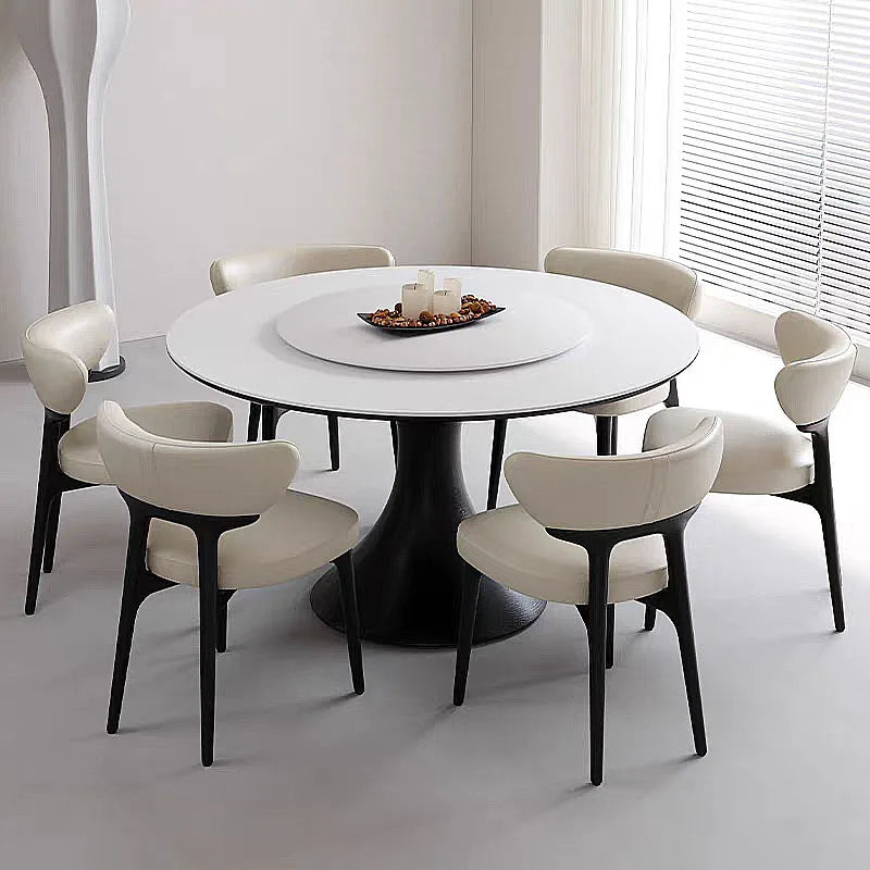 Solid wood dining chair, home-use Nordic designer leather white ash wood chair