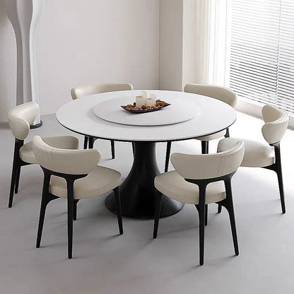 Solid wood dining chair, home-use Nordic designer leather white ash wood chair