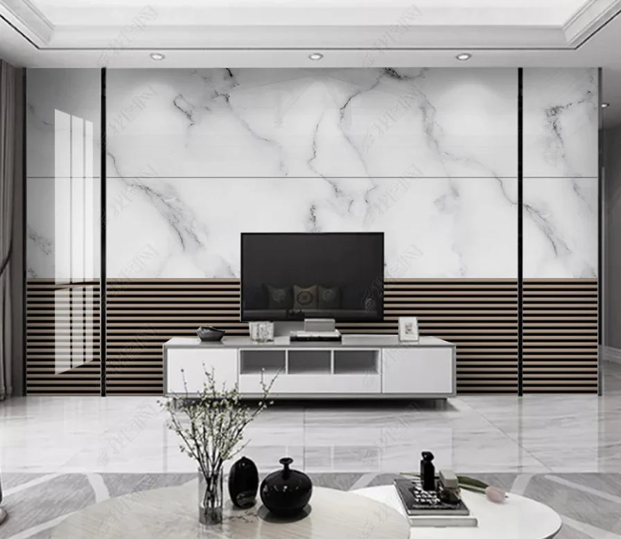 beibehang papel de parede Customized Nordic retro plant leaves, modern minimalist geometry, TV background wallpaper