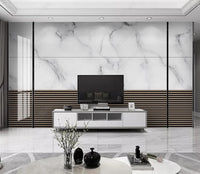 beibehang papel de parede Customized Nordic retro plant leaves, modern minimalist geometry, TV background wallpaper