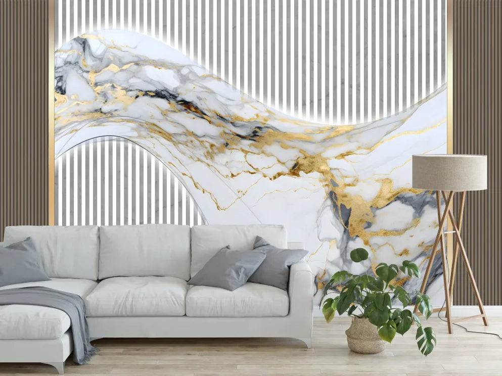 beibehang papel de parede Customized Nordic retro plant leaves, modern minimalist geometry, TV background wallpaper