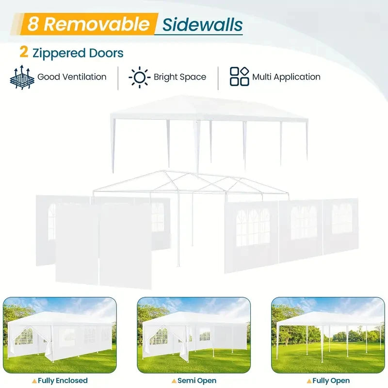 10x10/10x20/10x30 Party Tent Outdoor Canopy Tent with Removable Sidewalls, Waterproof Party Tents for Parties,Wedding Events,BBQ