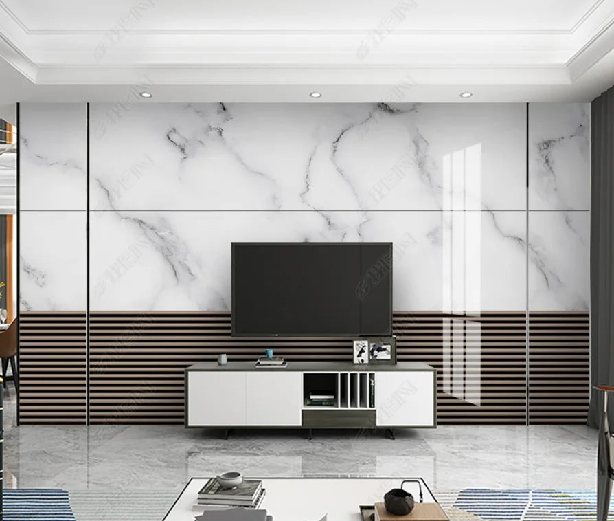 beibehang papel de parede Customized Nordic retro plant leaves, modern minimalist geometry, TV background wallpaper