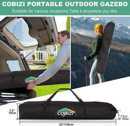 8x8ft Pop Up Gazebo Screen Tent Portable Outdoor Canopy Sunshade Shelter Awning With Carry Bag Ground Stakes With 3 Sidewall