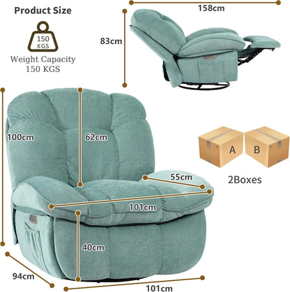 Electric Relaxation armchair Relaxation armchair with Massage and Heating Function with USB-A and USB-C Charging Port for Bedroom,