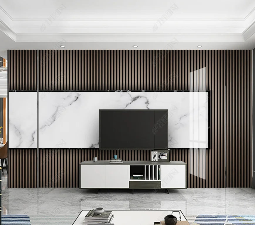 beibehang papel de parede Customized Nordic retro plant leaves, modern minimalist geometry, TV background wallpaper