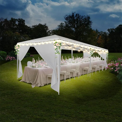 10x10/10X20/10x30FT Party Tent Outdoor Canopy Tent with Sidewalls Upgrade Removable, White Tents for Parties Waterproof