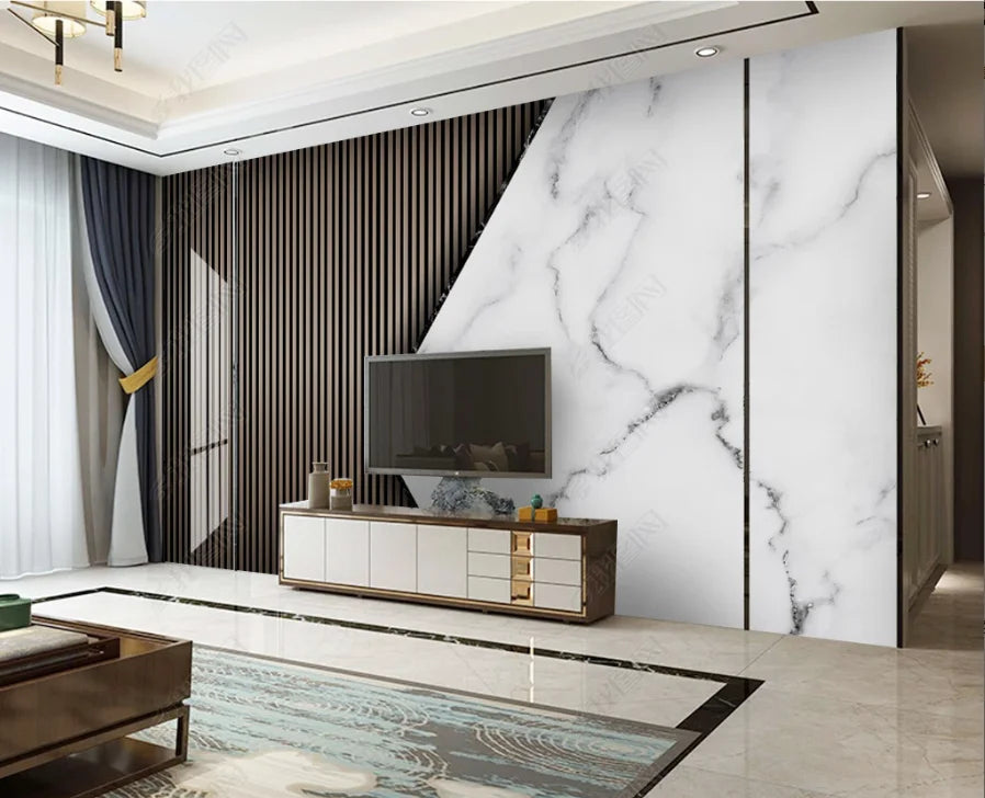 beibehang papel de parede Customized Nordic retro plant leaves, modern minimalist geometry, TV background wallpaper