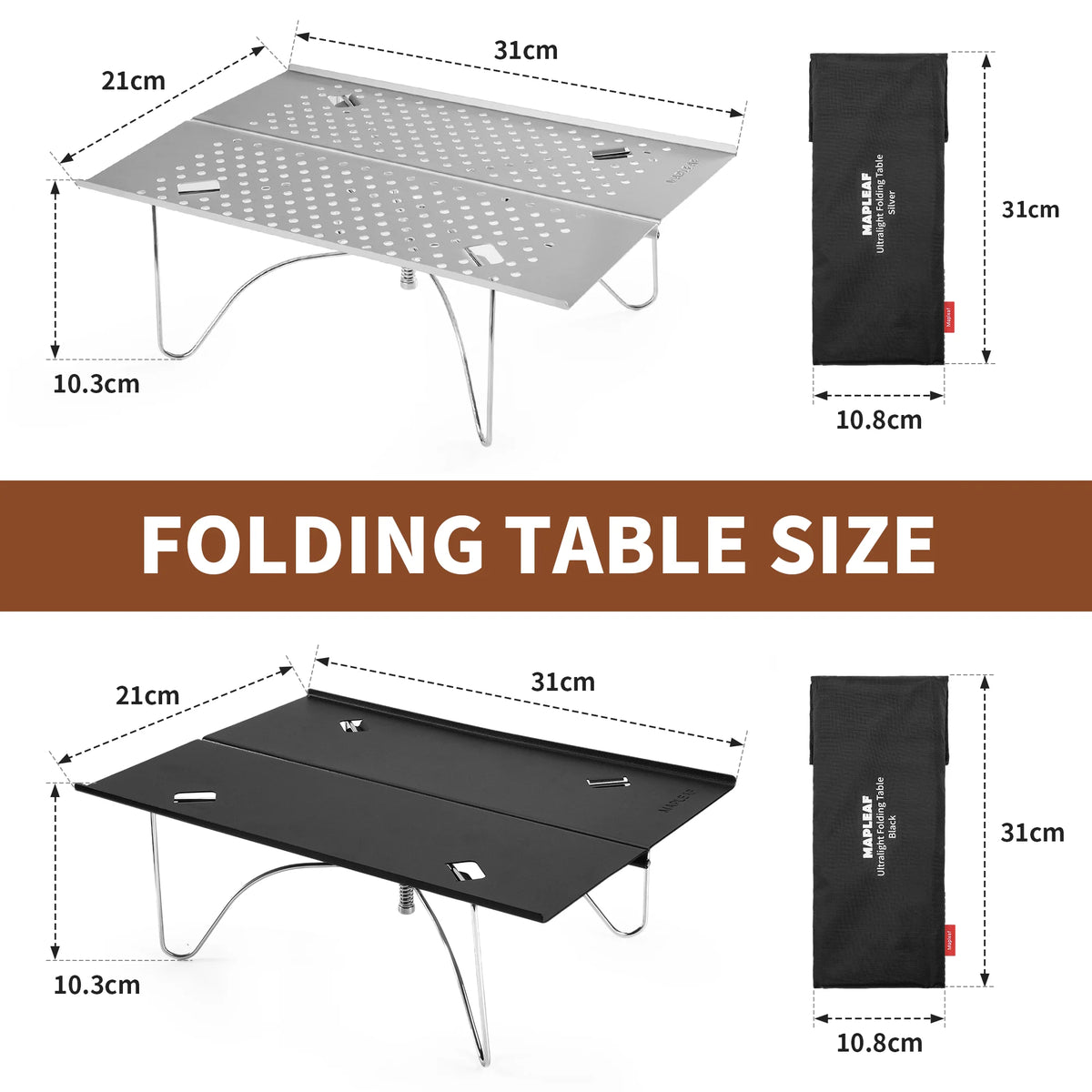 MAPLEAF Camping Mini Table Ultralight High Load 15kg Easy Clean Fishing Table Outdoor Portable Folding Hiking Desk Picnic Table