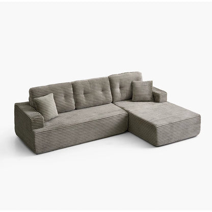 Drop Shipping Adjustable Modern Apartment Villa Living Room Fabric Three Seat L-Shape Sponge Filled Pillow Back Sectional Sofa