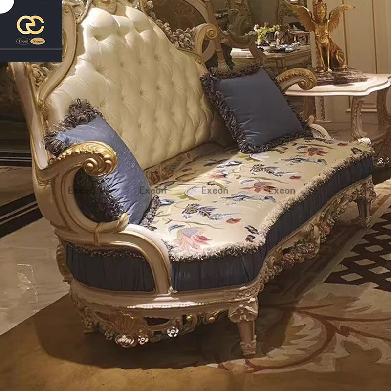 High-end Aristocrat Luxury European Style Household Fabric Living Room Design Combination Sofa
