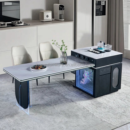 Modern Design Extendable Dining Desk Wooden Panel with 3-4 Drawers for Home Furniture in Hotels and Apartments