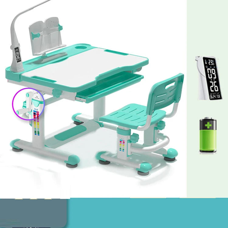 Adjustable Table Top Angle Children Study Table  Posture Correction Multi-functional Lifting Learning Desk with Bookcase