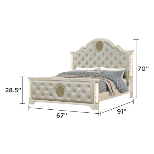 5 Piece Classic Furniture Wood King Bed Modern Bedroom  Wooden Bed Furniture Home Bedside Table