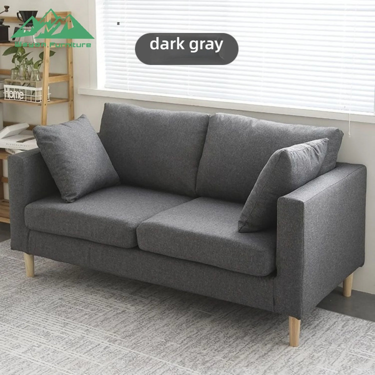 Wayon      Reclining Fabric Chaise Lounge Sofa for Living Room with Removable Pillows and Wooden Legs, Light Green
