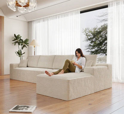 Modular Convertible Sectional Sofa  Upholstered L-Shape Modern Sofa for Living Room Bedroom Apartment No Assembly Required