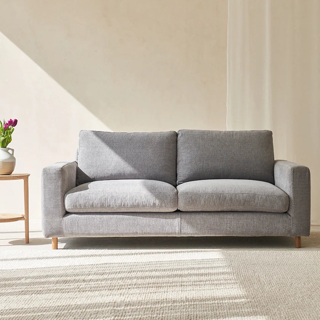Modern Design Fabric Sofa Set Comfortable Living Room Furniture with Stainless Steel Back Rectangular Pillow Sectional
