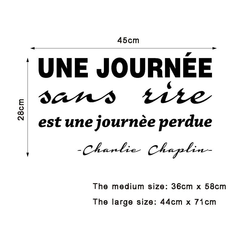 Wall Sticker Journée Sans Rire Est Une Journée Perdue Art Decal Living Room Home Decor Poster French Quote Wall Decor Mural