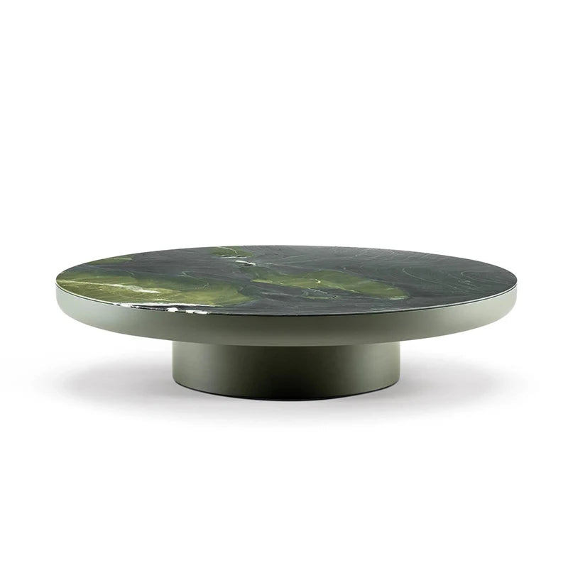 Italian-designed Living Room Table Round Natural Marble Center Table Coffee Table Set in Luxurious Modern