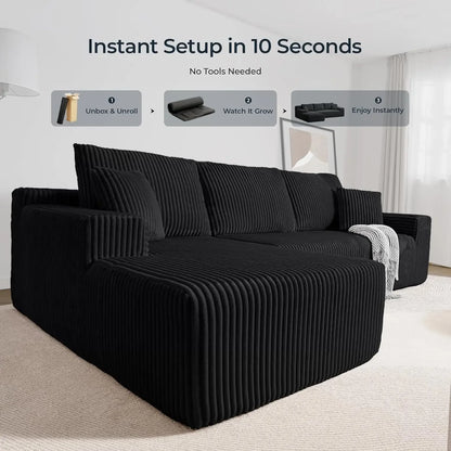 USA Trending Products Low Minimum Order Quantity Reclining Upholstered Modern Sectional L Shaped Sofa Compressed Packed Saving