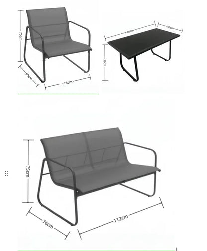 4-piece Durable Modern Comfortable Outdoor Courtyard Furniture Living Room and Garden Sofa Metal Frame 1-year Warranty