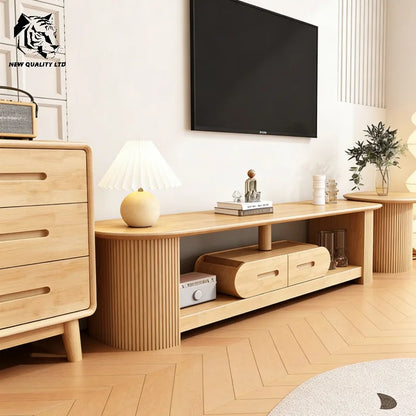 Customized Stock Modern European Eco-Friendly Wood TV Stand Cabinet Storage Ready Ship Home Furniture for Living Room Bedroom