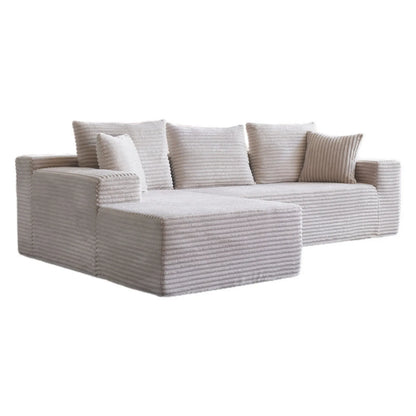 Unisofa Luxury Nordic Corner L Shaped Sectional Bedroom Living Room Use Frameless Compressed Spring Boneless Sofa