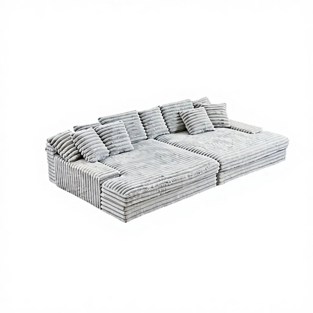 High End Modern Square Brown Fabric Three Seat Sofa Bed Foldable Large Sofa Sample for Family Room with Free Shipping