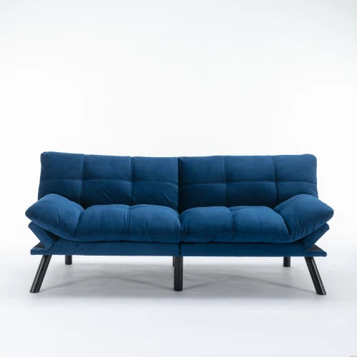 FCJ Navy Blue Convertible Folding Modern Sofa Bed Reclining and Extendable for Home or Mall Use for Living Room