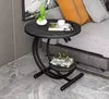 Contemporary Modern Luxury Living Room Side Table Made of Sintered Stone With Metal Frame Home Bar Office Furniture Park