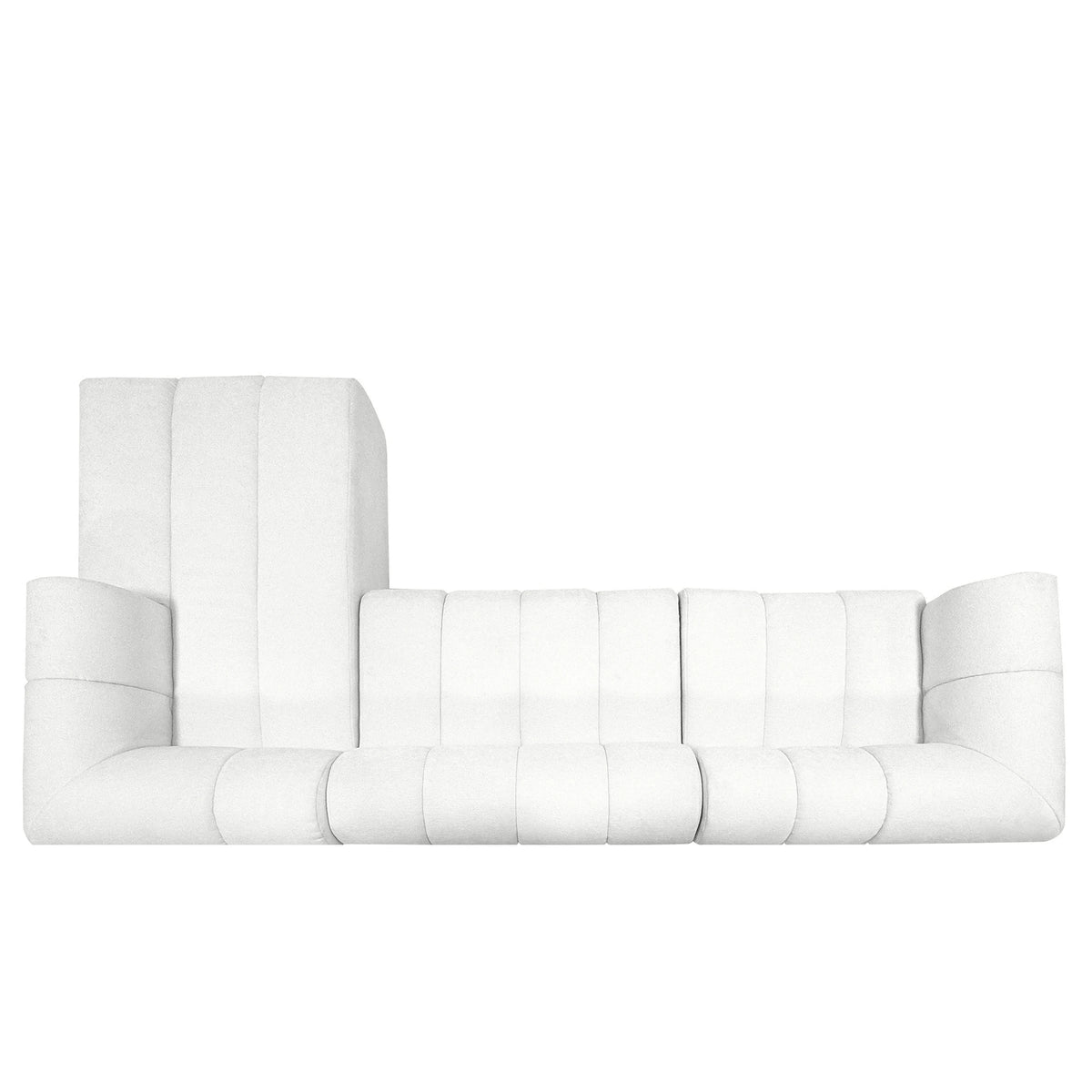 Modern L-Shaped Convertible Sectional Sofa Sofa Bed High-Density Fully Compressed Sponge Chaise Lounge 2-Piece Set Fully