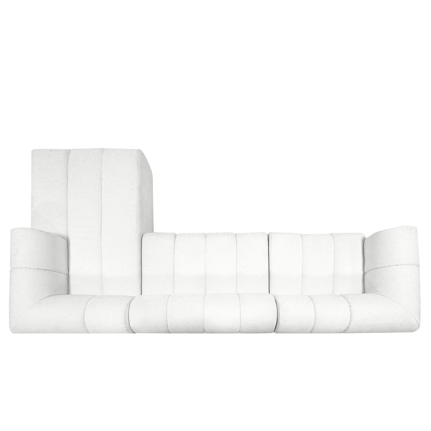 Modern L-Shaped Convertible Sectional Sofa Sofa Bed High-Density Fully Compressed Sponge Chaise Lounge 2-Piece Set Fully