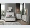 Queen 5PC Convertible Adjustable Height Antique Style Storage Bedroom Set Made with Wood in Natural for Hotel Apartment