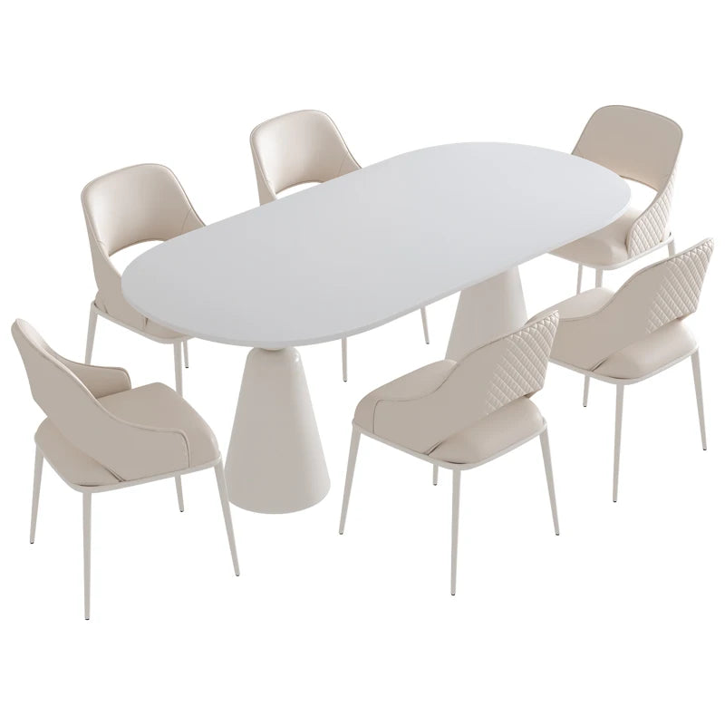 Modern Luxury Small Apartment Dining Table Simple Design with Pure Black Rock  Material for Home Furniture