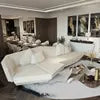 Italian Light Luxury Leather Sofa Curved Corner Combination Sofa Villa Living Room Designer Furniture